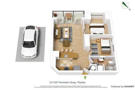 Photo of property in Endeavour Apartments, 21/125u Thorndon Quay, Pipitea, Wellington, 6011