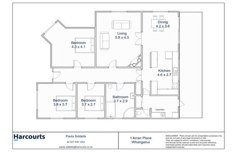 Photo of property in 1 Arran Place, Aramoho, Whanganui, 4500