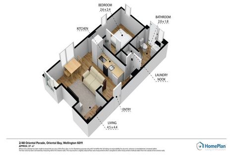 Photo of property in Fountain Court, 48u2 Oriental Parade, Oriental Bay, Wellington, 6011