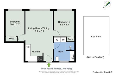 Photo of property in Parkland Flats, 17/51u Adams Terrace, Kelburn, Wellington, 6021