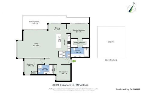 Photo of property in Alpha Apartments, 801/4u Elizabeth Street, Mount Victoria, Wellington, 6011