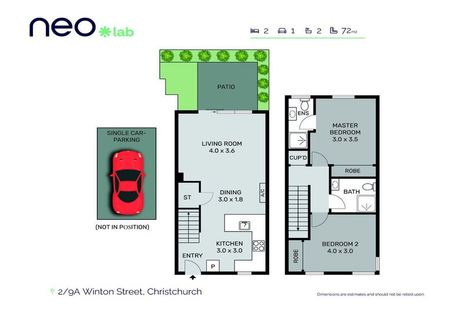 Photo of property in 2/9a Winton Street, Saint Albans, Christchurch, 8014