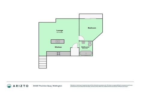 Photo of property in Metro Apartments, 21/220 Thorndon Quay, Pipitea, Wellington, 6011