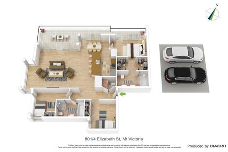 Photo of property in Alpha Apartments, 801/4u Elizabeth Street, Mount Victoria, Wellington, 6011