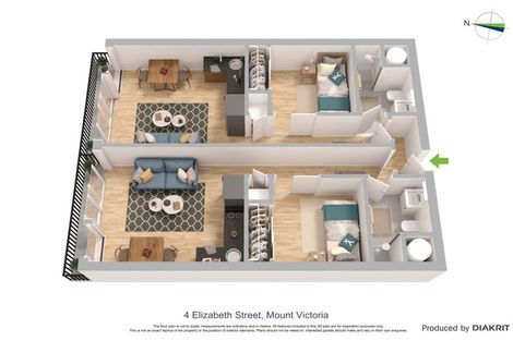 Photo of property in Alpha Apartments, 202/4 Elizabeth Street, Mount Victoria, Wellington, 6011