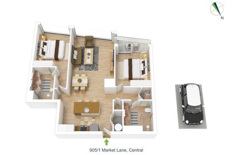 Photo of property in 905/1u Market Lane, Wellington Central, Wellington, 6011