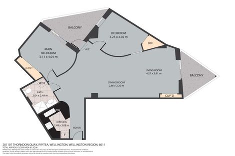 Photo of property in Stadium Garden Flats, 201/107 Thorndon Quay, Pipitea, Wellington, 6011