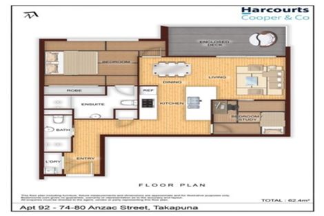 Photo of property in Frank Sargeson Apts, 502/80 Anzac Street, Takapuna, Auckland, 0622