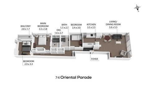 Photo of property in 10/74 Oriental Parade, Oriental Bay, Wellington, 6011