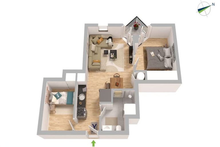 Photo of property in Palm Grove Apartments, 9/13c Palm Grove, Berhampore, Wellington, 6023