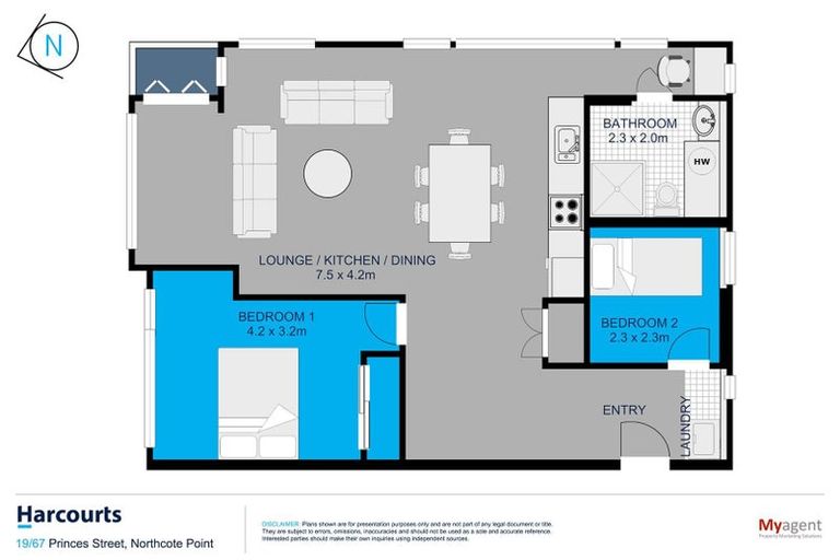 Photo of property in 3/73 Princes Street, Northcote Point, Auckland, 0627
