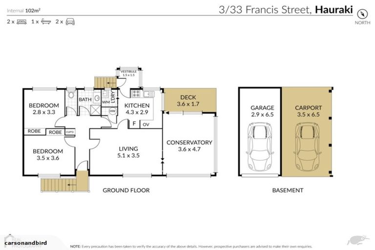 Photo of property in 3/33 Francis Street, Hauraki, Auckland, 0622