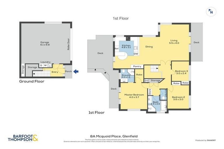 Photo of property in 1/8 Mcquoid Place, Glenfield, Auckland, 0629