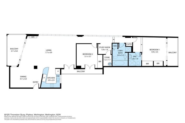 Photo of property in Endeavour Apartments, 8/125 Thorndon Quay, Pipitea, Wellington, 6011