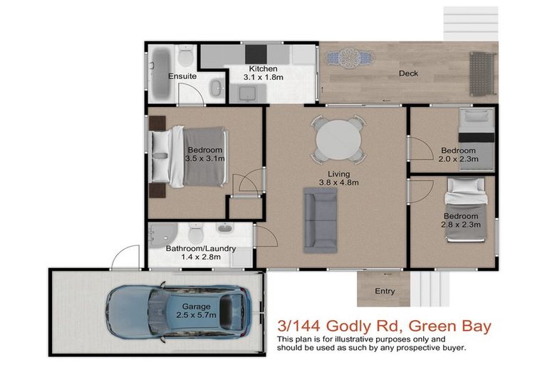 Photo of property in 3/144 Godley Road, Green Bay, Auckland, 0604