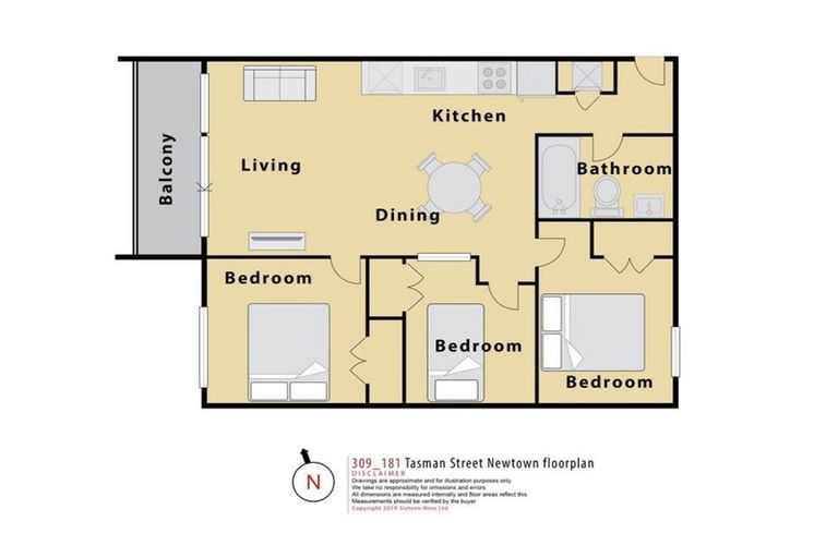 Photo of property in Detroit Apartments, 309/181u Tasman Street, Mount Cook, Wellington, 6021