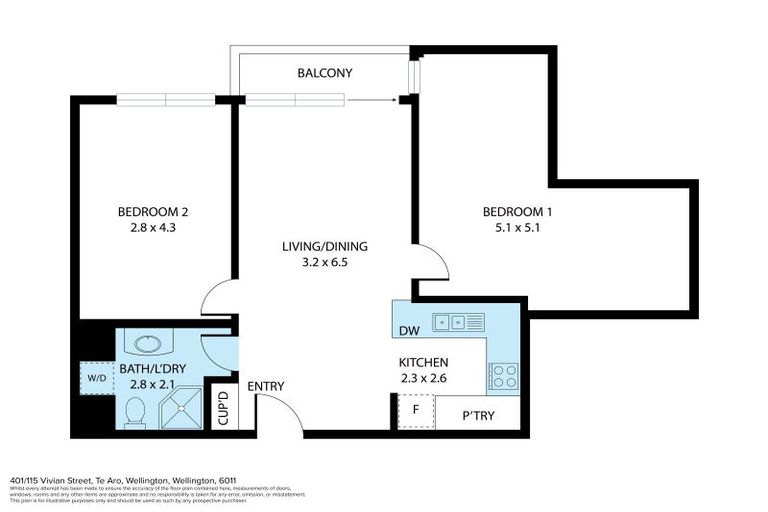 Photo of property in City Lodge Apartments, 401/115 Vivian Street, Te Aro, Wellington, 6011