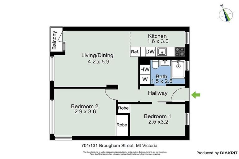 Photo of property in Melksham Towers, 701/131 Brougham Street, Mount Victoria, Wellington, 6011
