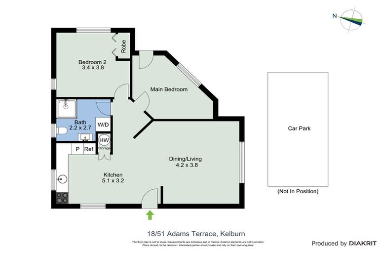 Photo of property in Parkland Flats, 18/51u Adams Terrace, Kelburn, Wellington, 6021