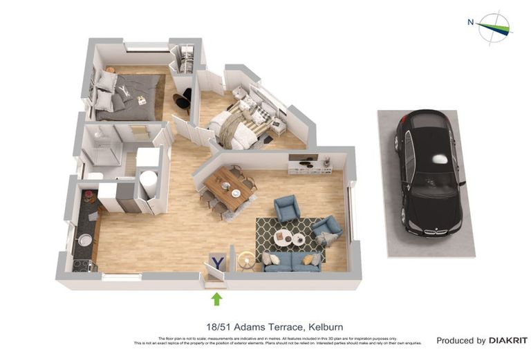 Photo of property in Parkland Flats, 18/51u Adams Terrace, Kelburn, Wellington, 6021