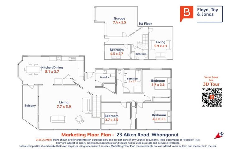 Photo of property in 23 Aiken Road, Saint Johns Hill, Whanganui, 4501