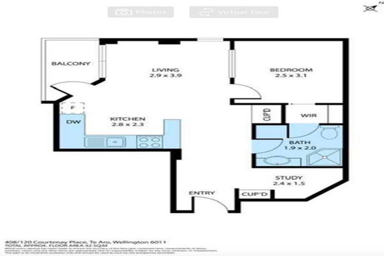 Photo of property in Courtenay Apartments, 408/120u Courtenay Place, Te Aro, Wellington, 6011