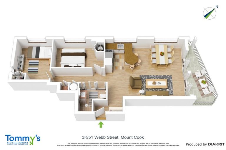 Photo of property in Qba Apartments, 3k/51 Webb Street, Mount Cook, Wellington, 6011