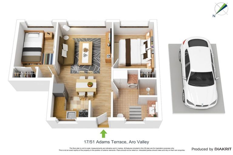 Photo of property in Parkland Flats, 17/51u Adams Terrace, Kelburn, Wellington, 6021