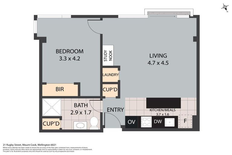 Photo of property in Nouvo Apartments, 4e/21 Rugby Street, Mount Cook, Wellington, 6021