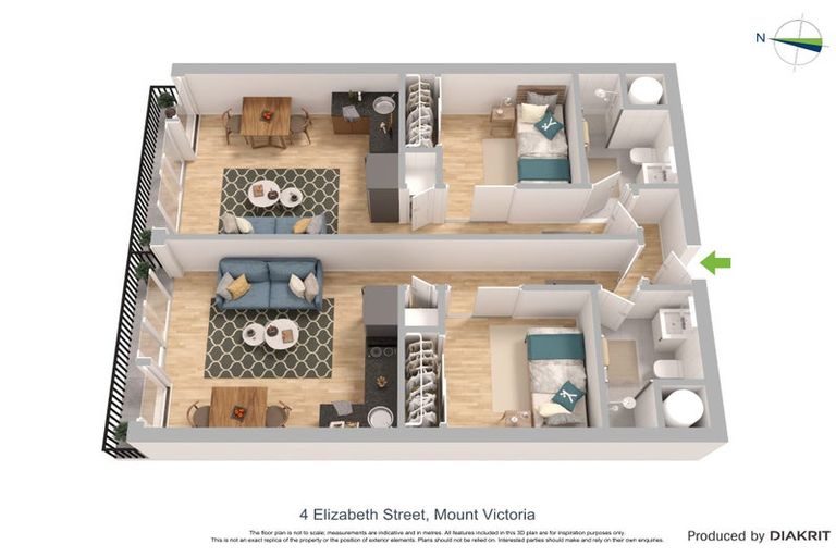 Photo of property in Alpha Apartments, 202/4 Elizabeth Street, Mount Victoria, Wellington, 6011