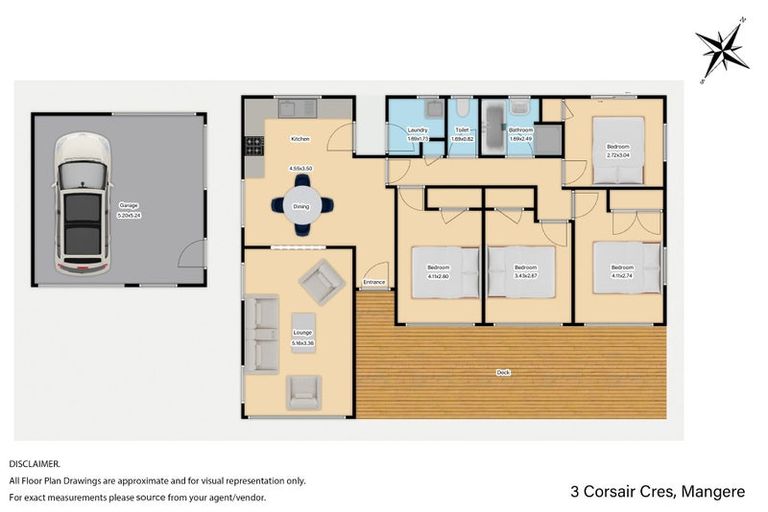 Photo of property in 3 Corsair Crescent, Mangere, Auckland, 2022