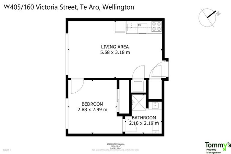 Photo of property in Pinnacle Apartments, W405/160 Victoria Street, Te Aro, Wellington, 6011