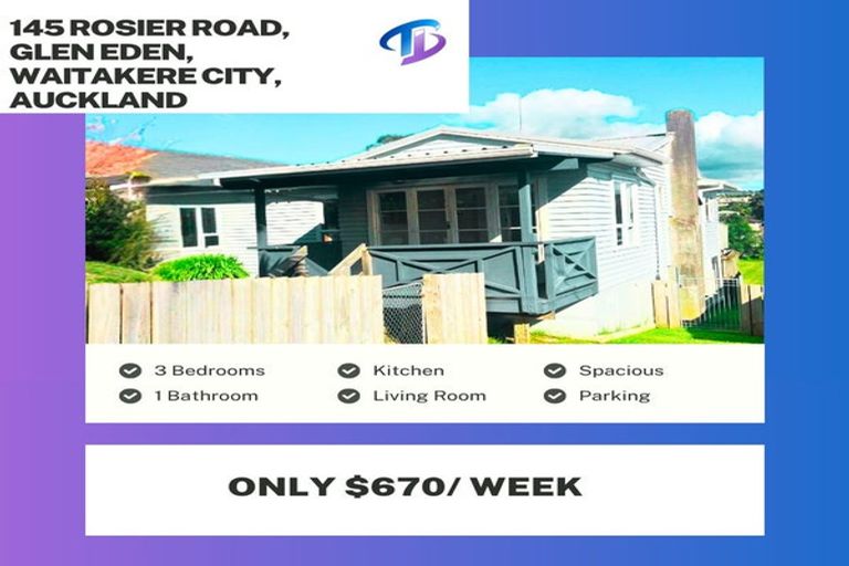 Photo of property in 145 Rosier Road, Glen Eden, Auckland, 0602